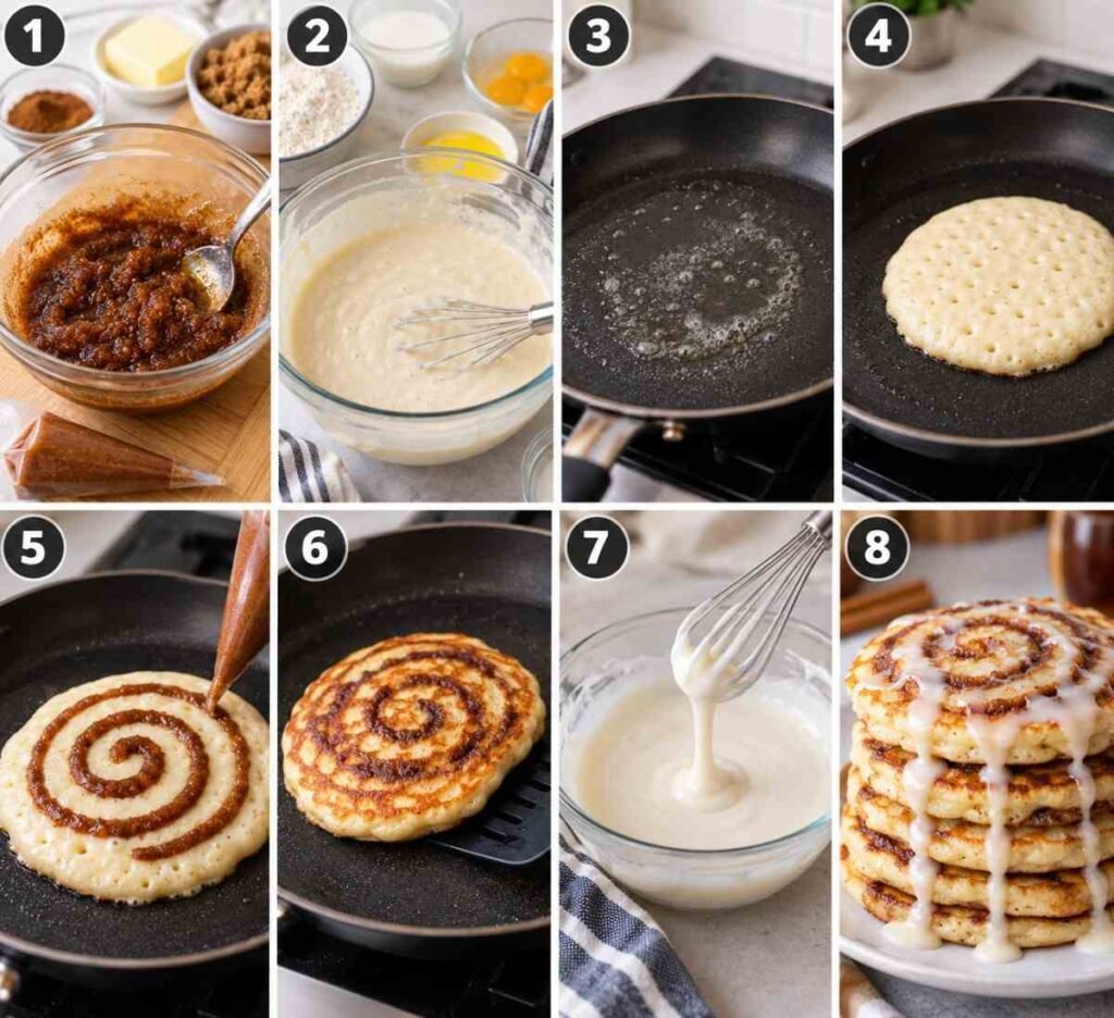 Easy Cinnamon Roll Pancakes