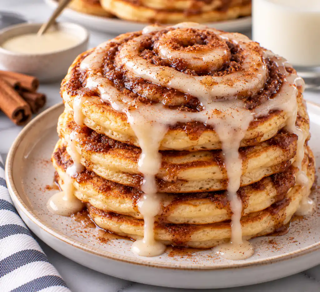 Easy Cinnamon Roll Pancakes
