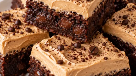 Frosted Coffee Brownies – Fudgy and Rich