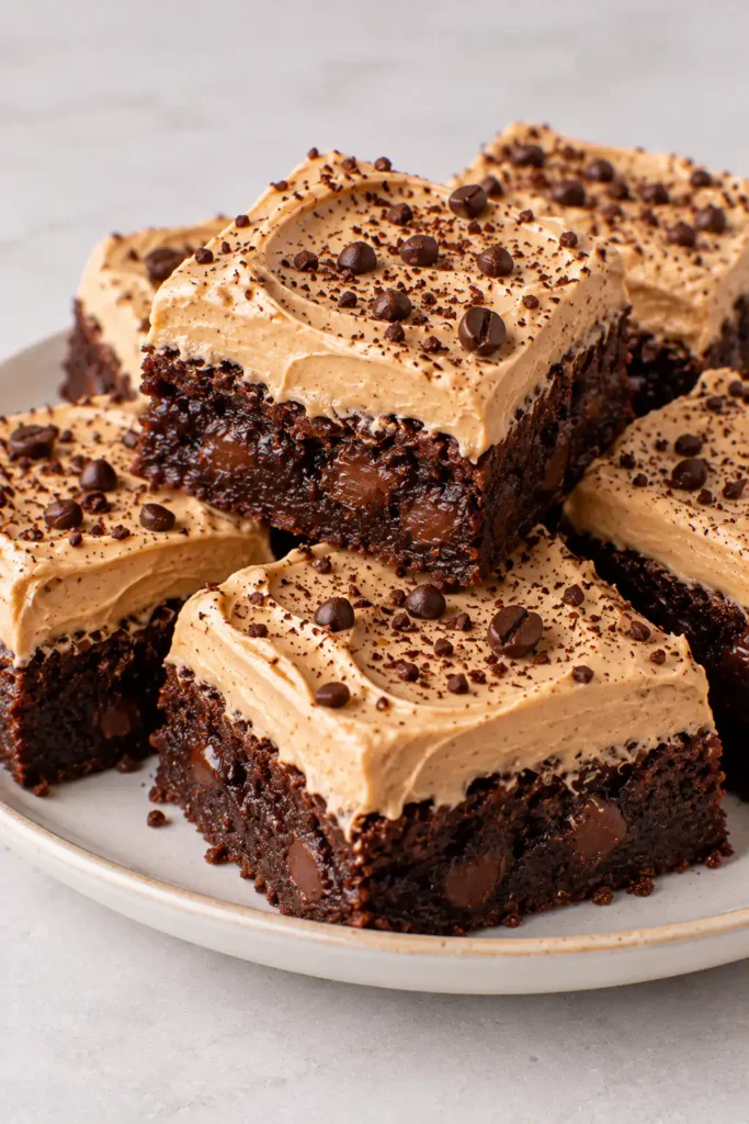 Frosted Coffee Brownies – Fudgy and Rich