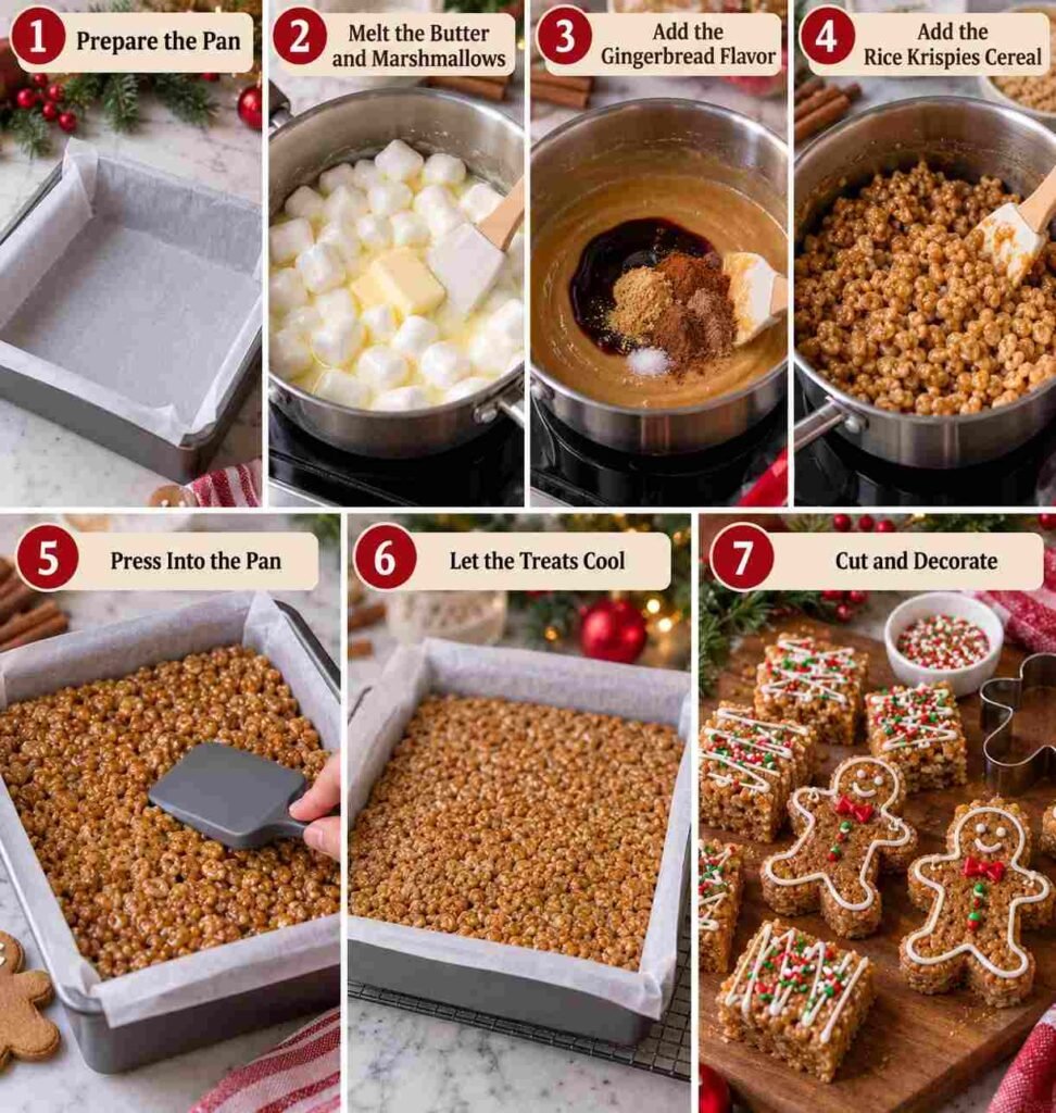 Gingerbread Rice Krispie Treats – Chewy and Festive