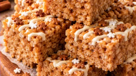 Gingerbread Rice Krispie Treats – Chewy and Festive