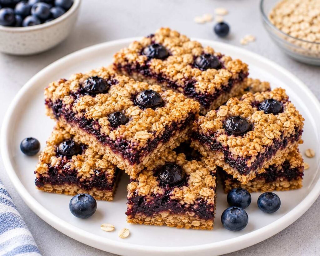 Homemade Blueberry and Oat Breakfast Bars – Soft and Fruity