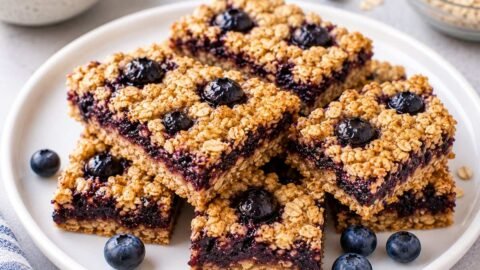 Homemade Blueberry and Oat Breakfast Bars – Soft and Fruity