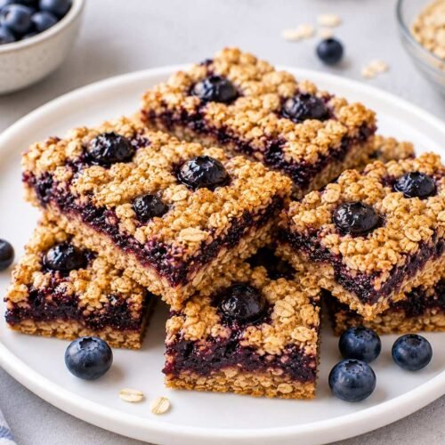 Homemade Blueberry and Oat Breakfast Bars – Soft and Fruity