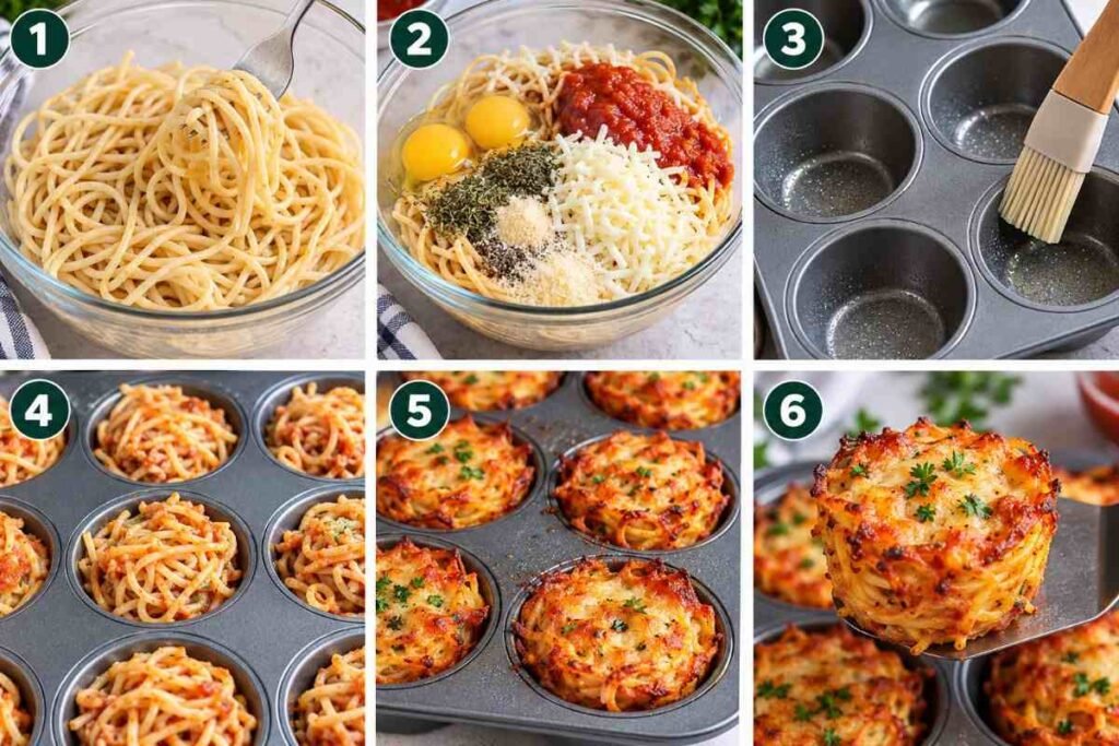 Leftover Spaghetti Muffins