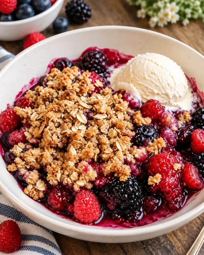 Mixed Berry Crisp – A Warm Treat For Warm Evenings
