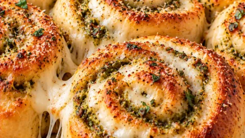 Pesto Mozzarella Rolls – Cheesy and Flavorful