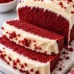 Red Velvet Loaf Cake with Vanilla Frosting