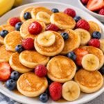 Soft Mini Banana Pancakes with Fresh Berries