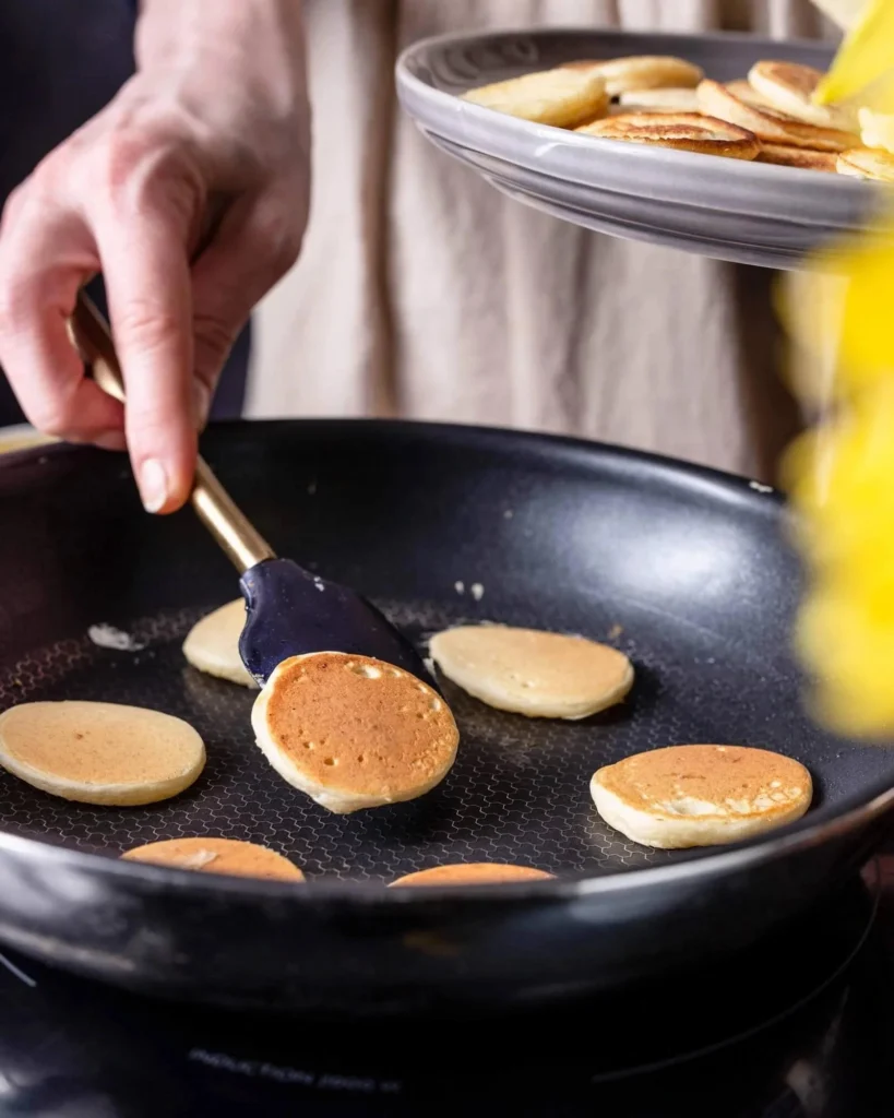 Soft Mini Banana Pancakes with Fresh Berries