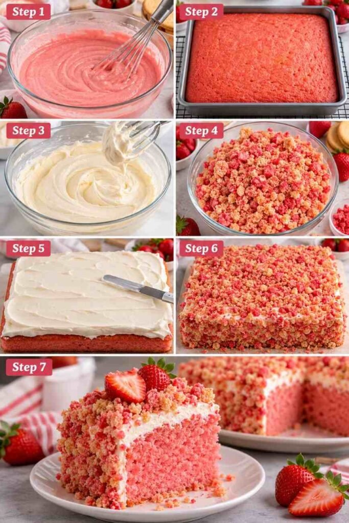 Strawberry Crunch Cake
