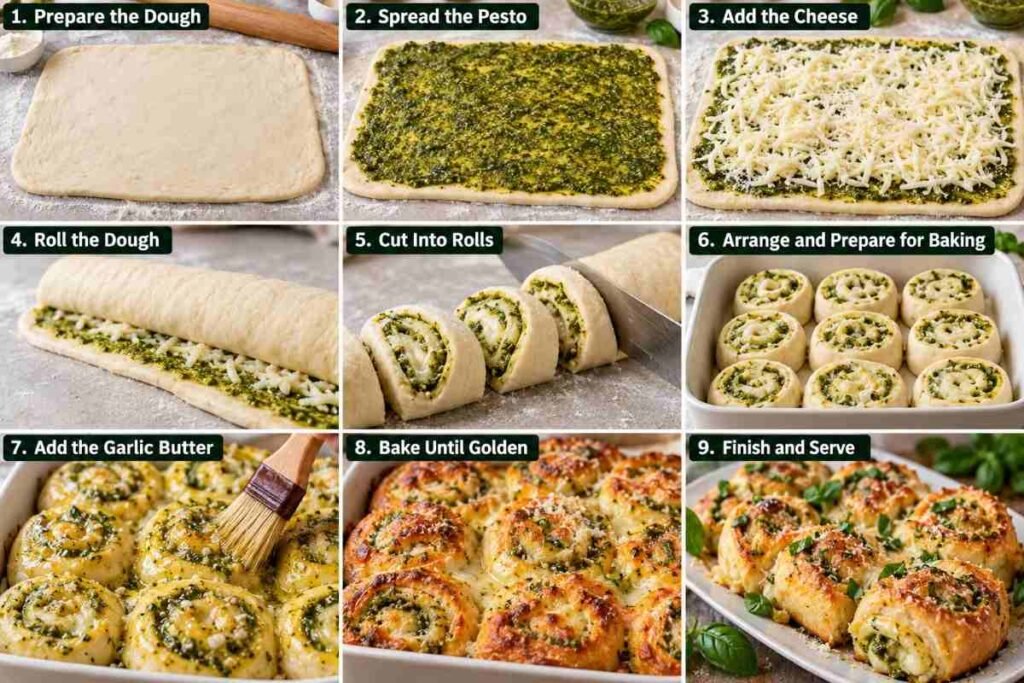 Pesto Mozzarella Rolls – Cheesy and Flavorful