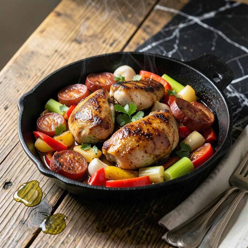 10. Cajun Chicken and Sausage Skillet-100kb