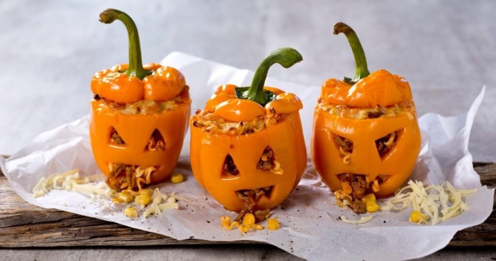 6. Mini Jack-O-Lantern Stuffed Peppers-150kb