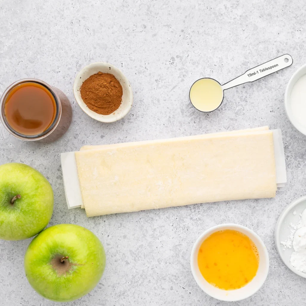 Air Fryer Apple Rings with Puff Pastry Ingredients