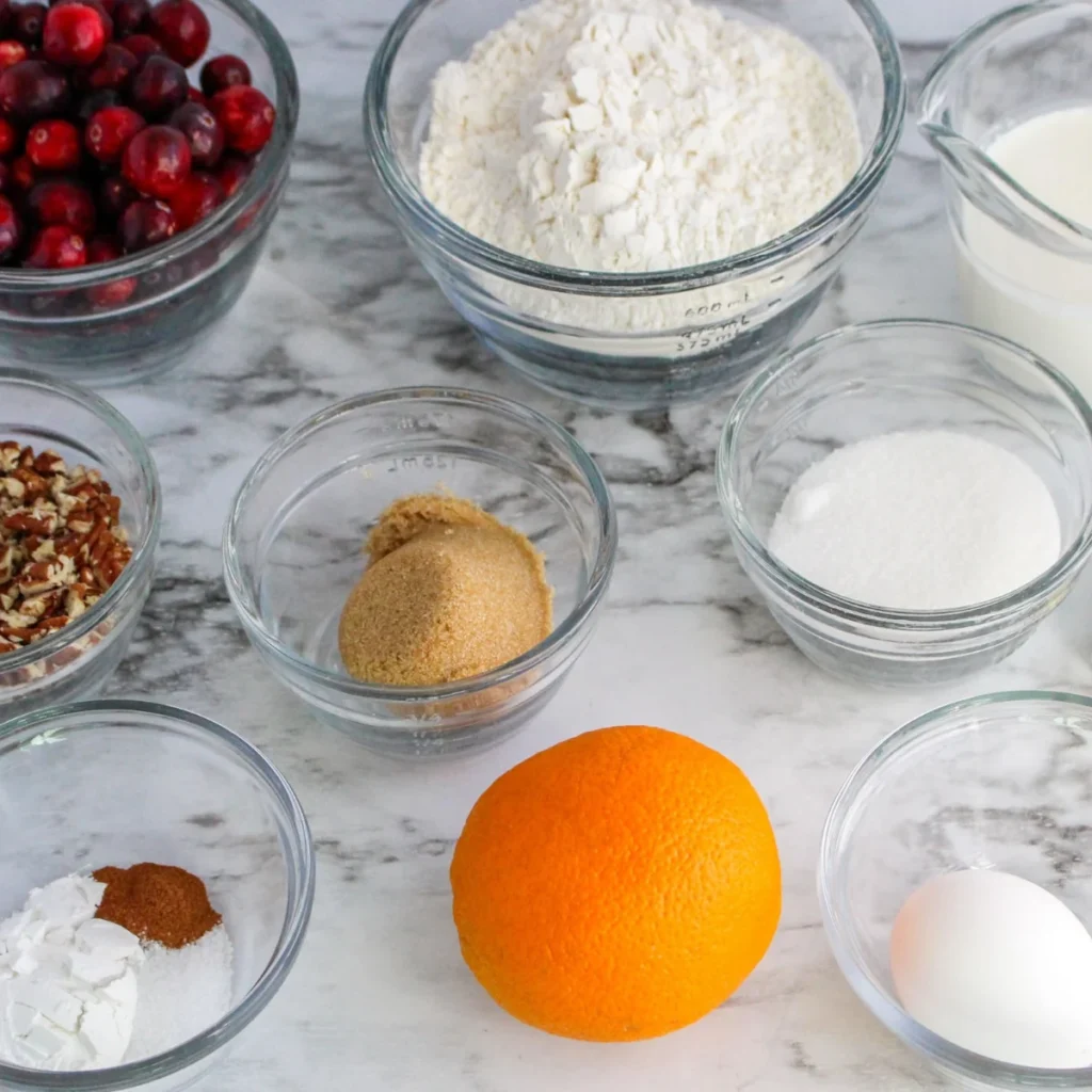 Air Fryer Cranberry Orange Nut Bread Ingredients
