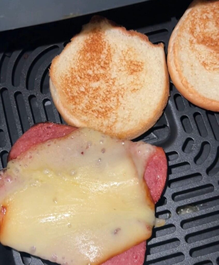 Air Fryer Fried Bologna Sandwich