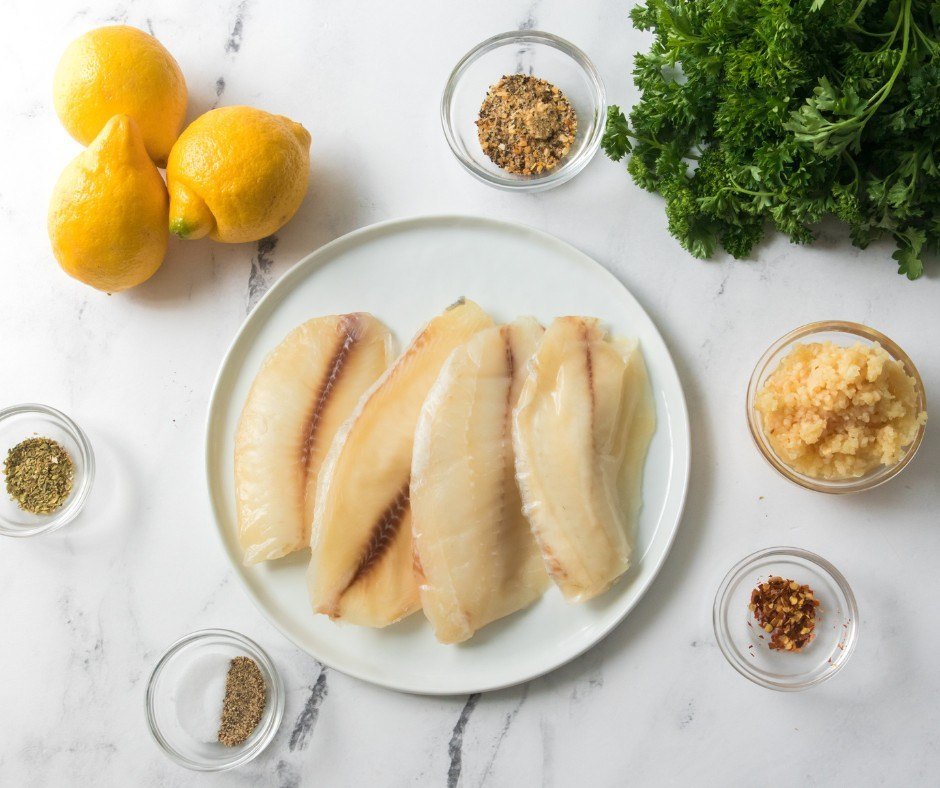 Air Fryer Lemon And Herb Tilapia Ingredients-130kb