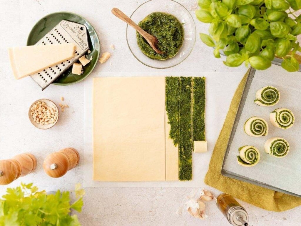 Air Fryer Pesto Pinwheels Ingredients-150kb