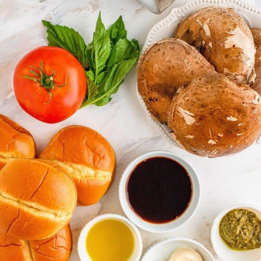 Air Fryer Portobello Mushroom Burgers Ingredients-150kb