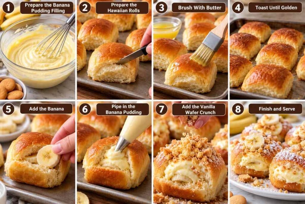 Banana Pudding Hawaiian Roll Donuts
