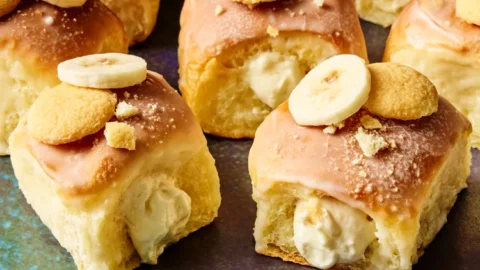 Banana Pudding Hawaiian Roll Donuts