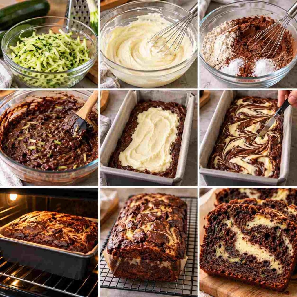Cheesecake Swirl Chocolate Zucchini Bread