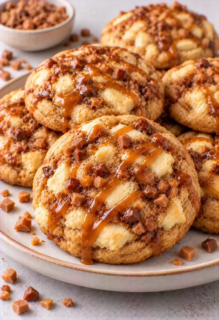 Cheesecake Toffee Cookies – Chewy and Creamy