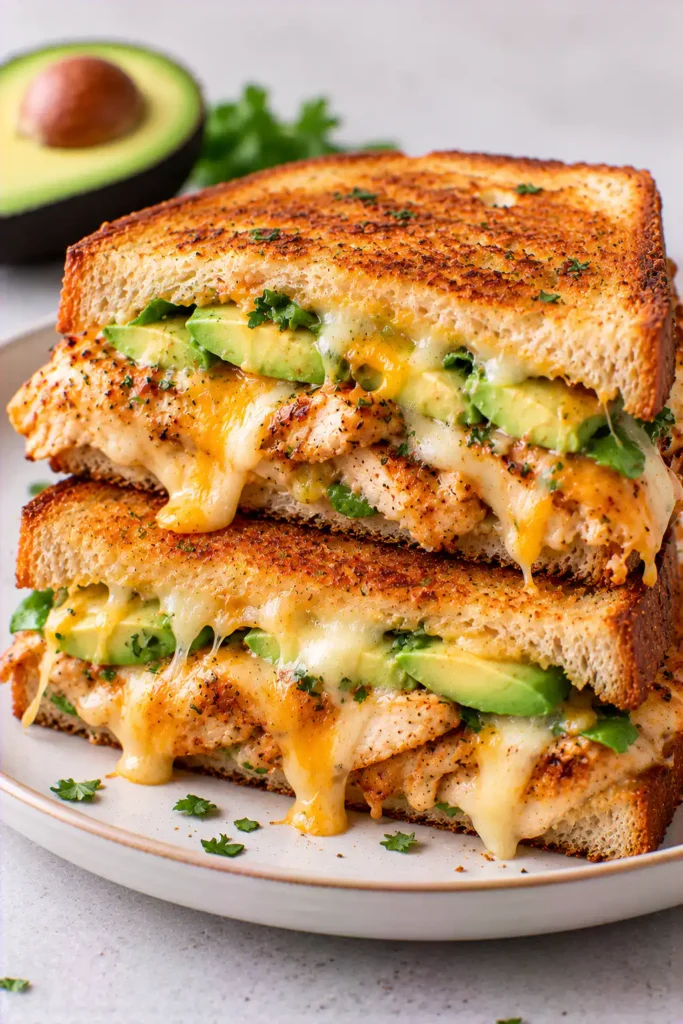 Chicken Avocado Melt Cheese Sandwich – Crispy and Delicious