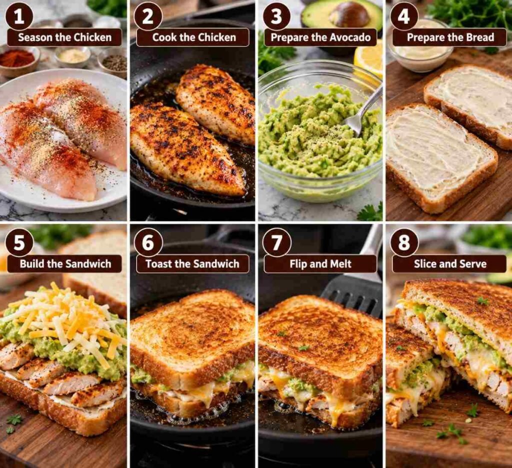 Chicken Avocado Melt Cheese Sandwich – Crispy and Delicious