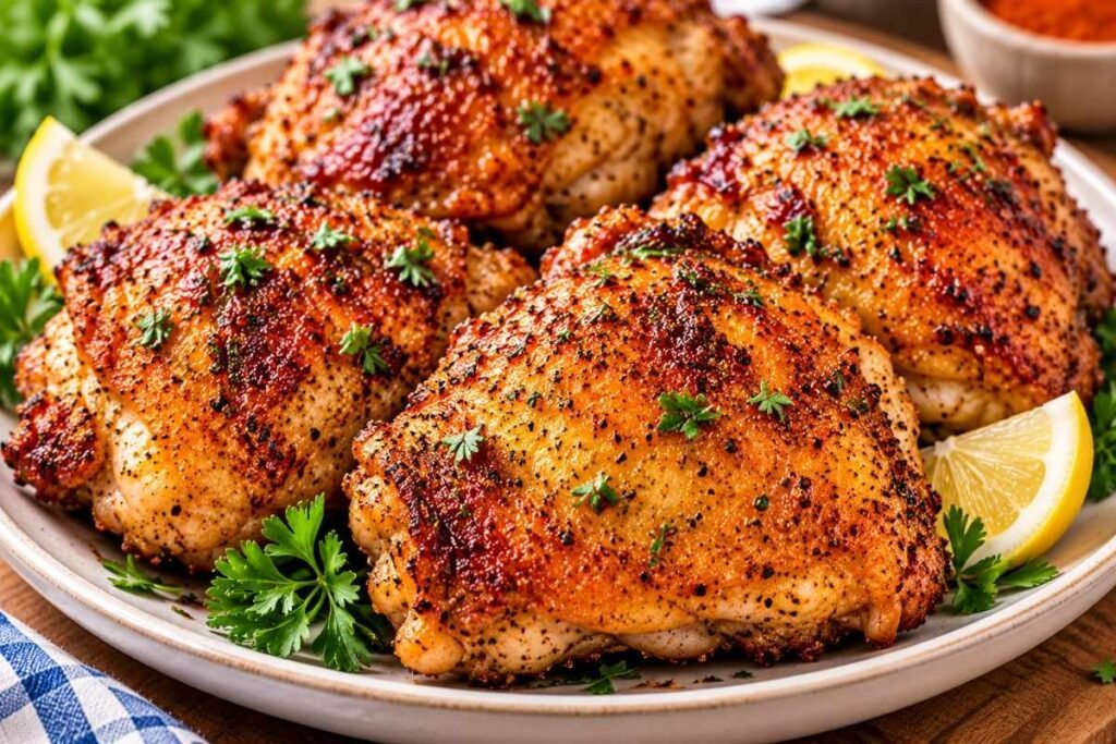 Crispy Air Fryer Chicken Thighs (Juicy & Golden)