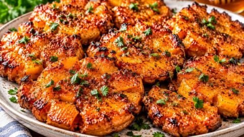 Honey Butter Smashed Sweet Potatoes-150kb