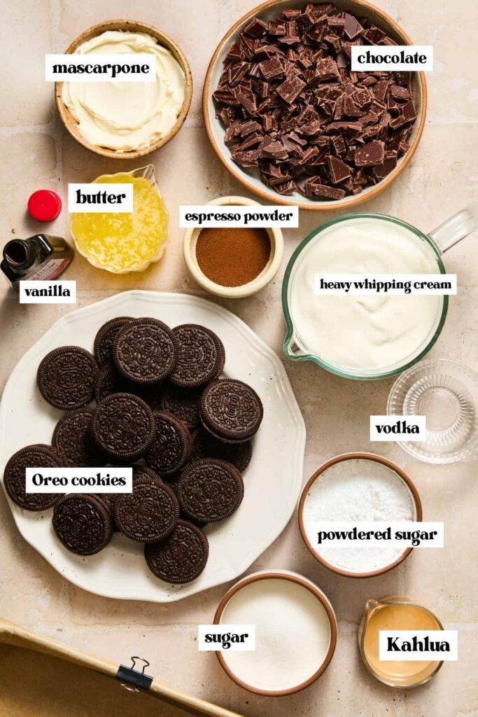 No-Bake Espresso Martini Bars Ingredients