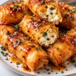 Oven Fried Feta Rolls with Chili Honey – Crispy and Sweet