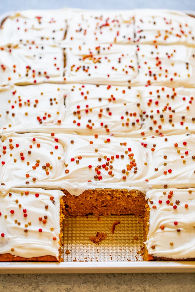 Pumpkin Bars with Cream Cheese Frosting