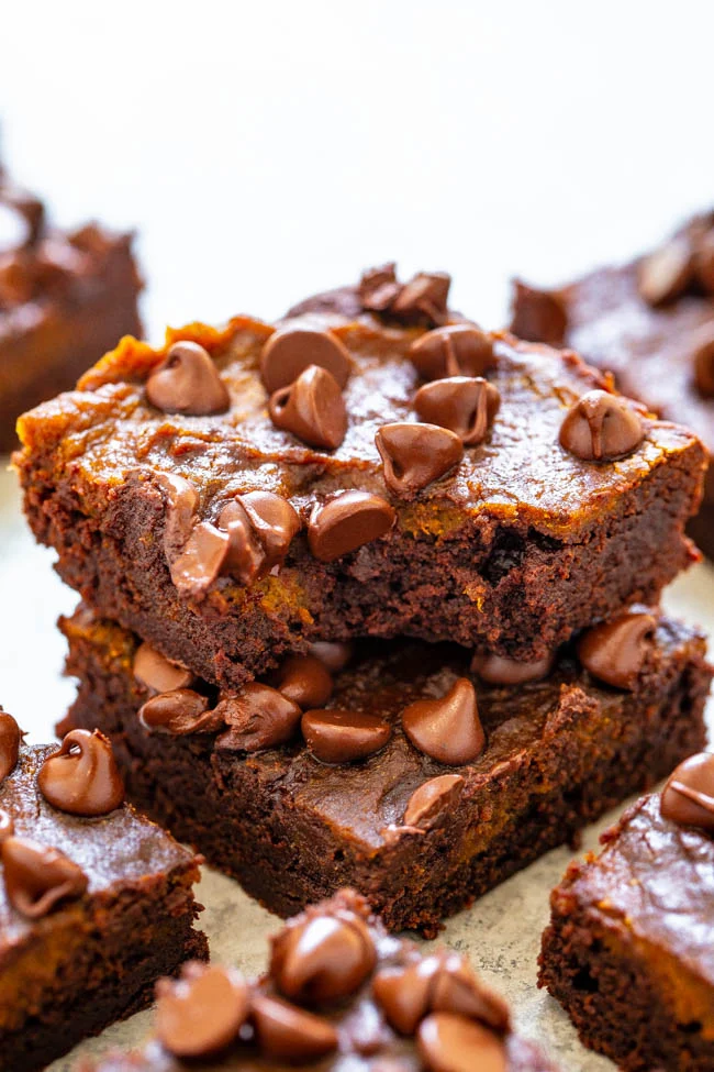 Pumpkin Chocolate Chip Brownies