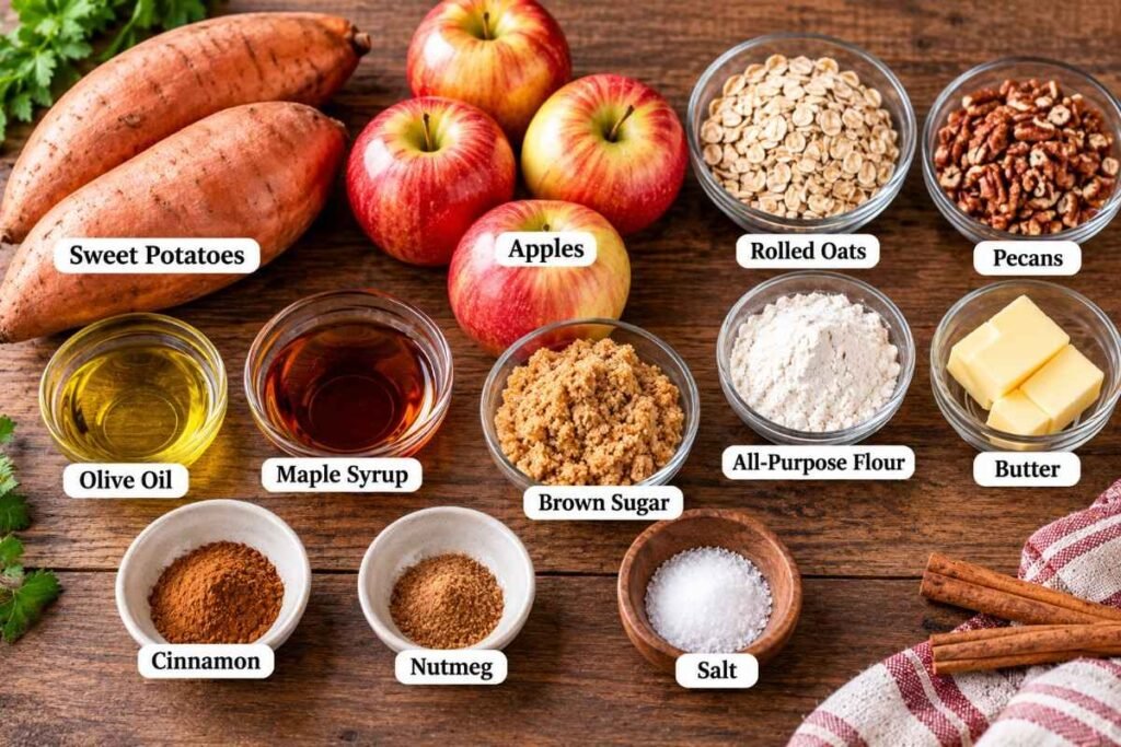 Roasted Sweet Potato and Apple Casserole ingredients-130kb