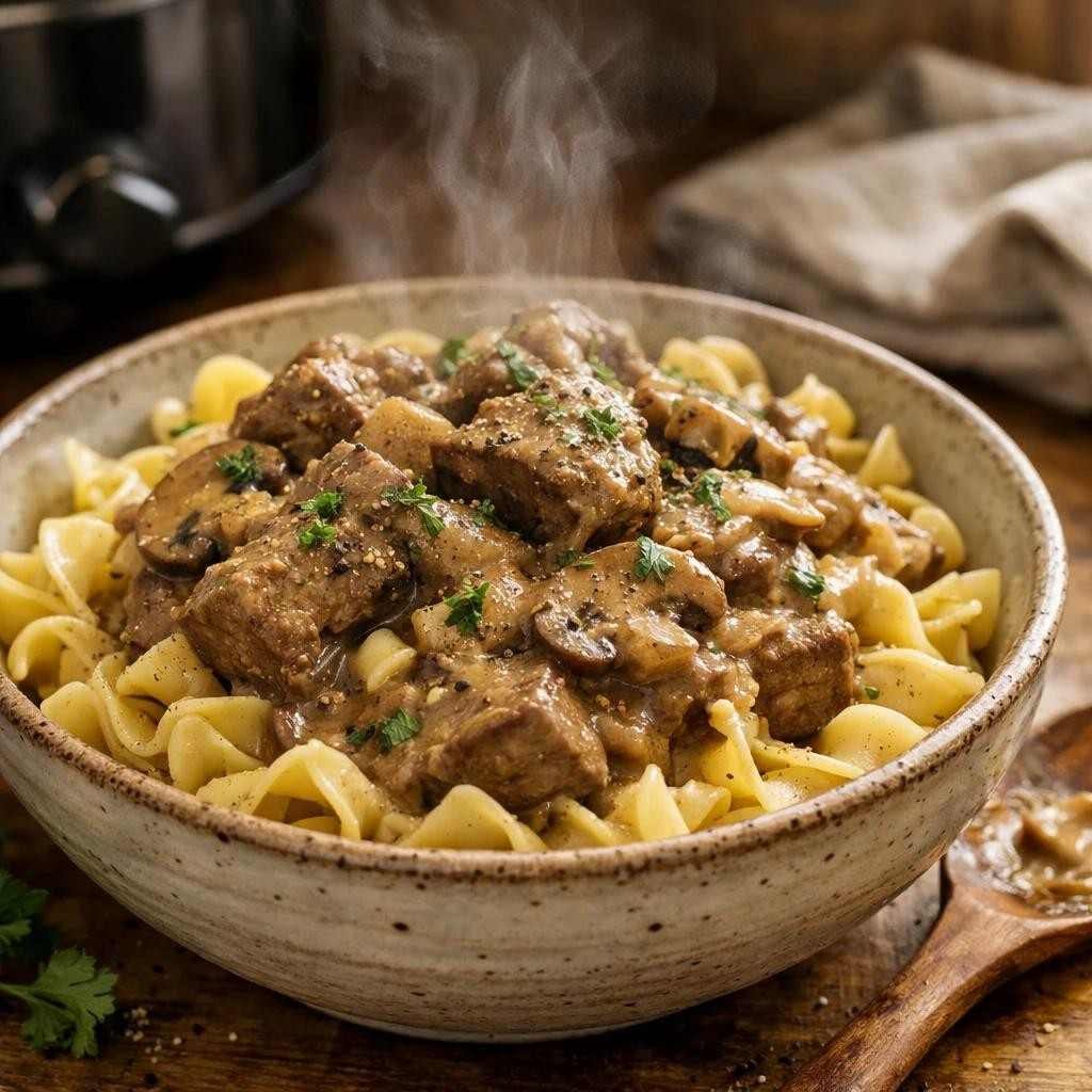 Slow Cooker Beef and Mushroom Stroganoff 12-100kb