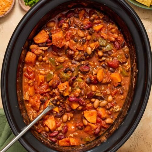 Slow Cooker Sweet Potato Turkey Chili
