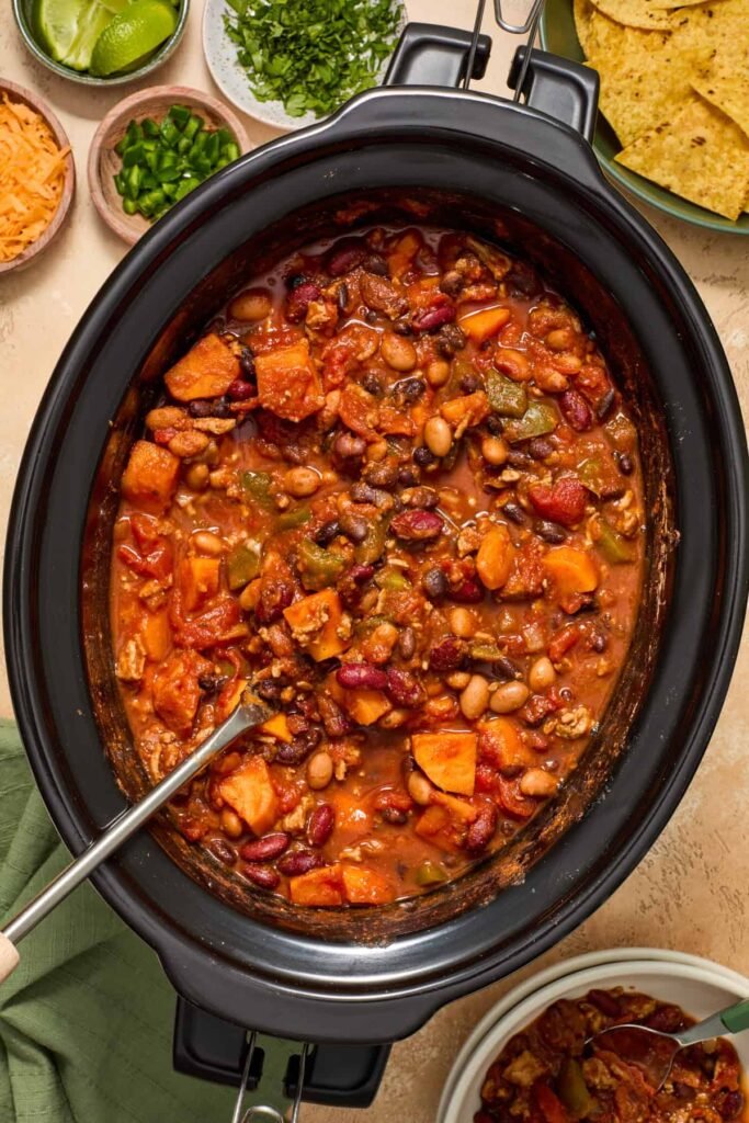 Slow Cooker Sweet Potato Turkey Chili