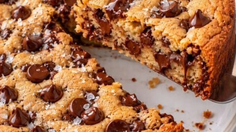 Soft and Chewy Chocolate Chip Cookie Cake
