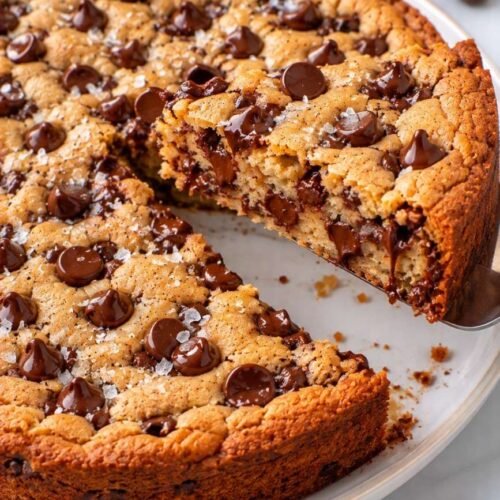 Soft and Chewy Chocolate Chip Cookie Cake