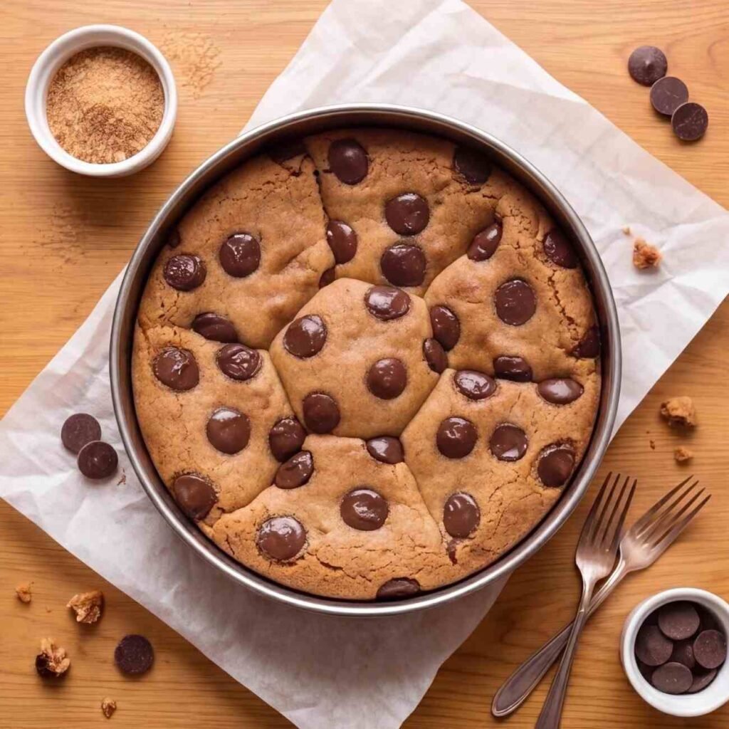 Soft and Chewy Chocolate Chip Cookie Cake