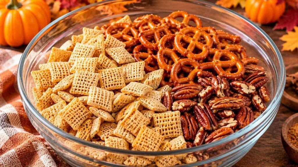 Step 1 Combine the Cereal Pretzels and Nuts-130kb