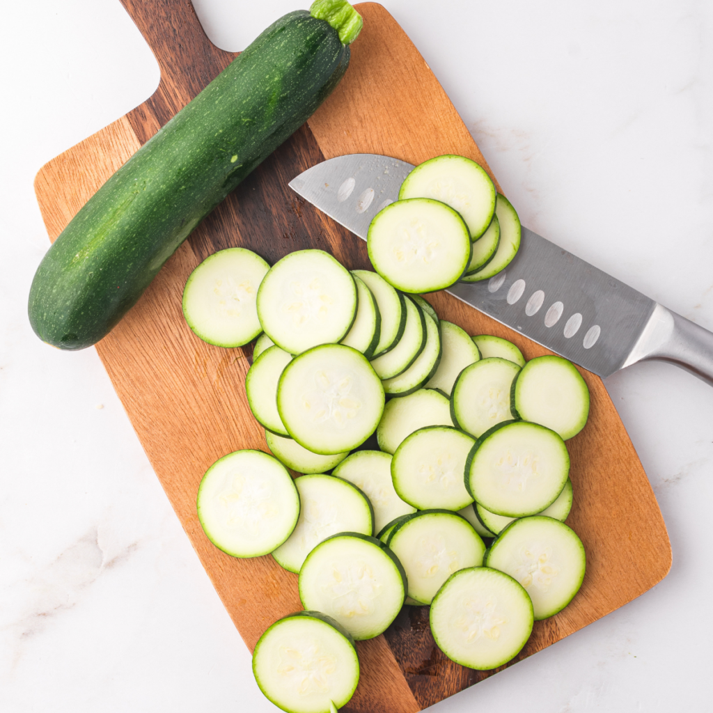 Step 1 Slice the zucchini