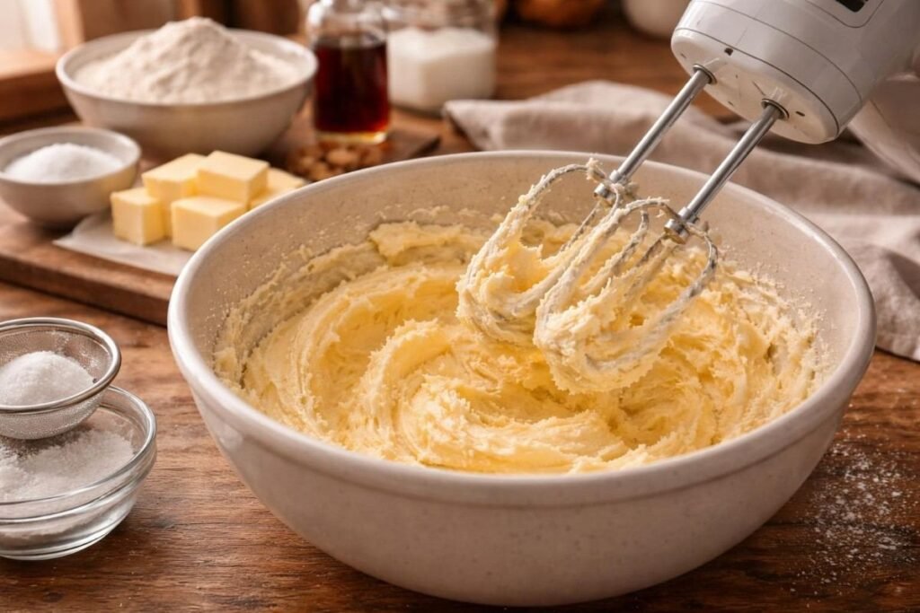 Step 2 Cream the butter and sugars-130kb