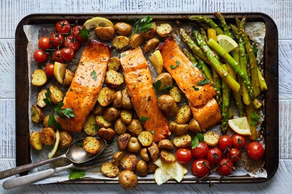 Step 4 Arrange the Salmon and Vegetables-150kb
