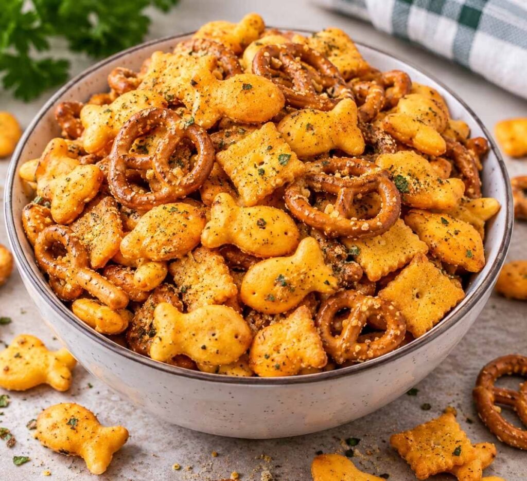 Air Fryer Ranch Goldfish Snack Mix